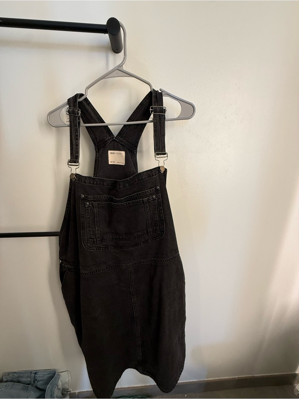 ASOS Black Denim Overall Dress